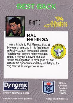 1994 Dynamic NSW Rugby League '94 Masters #13 Mal Meninga Back